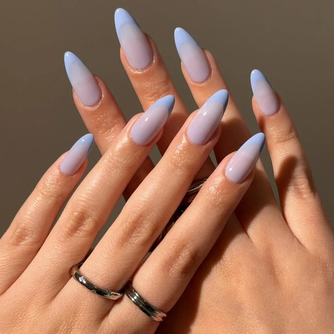 14+ Classy and Chic Blue Nails Ideas to Copy This Year 2 Baby Blue French Tip