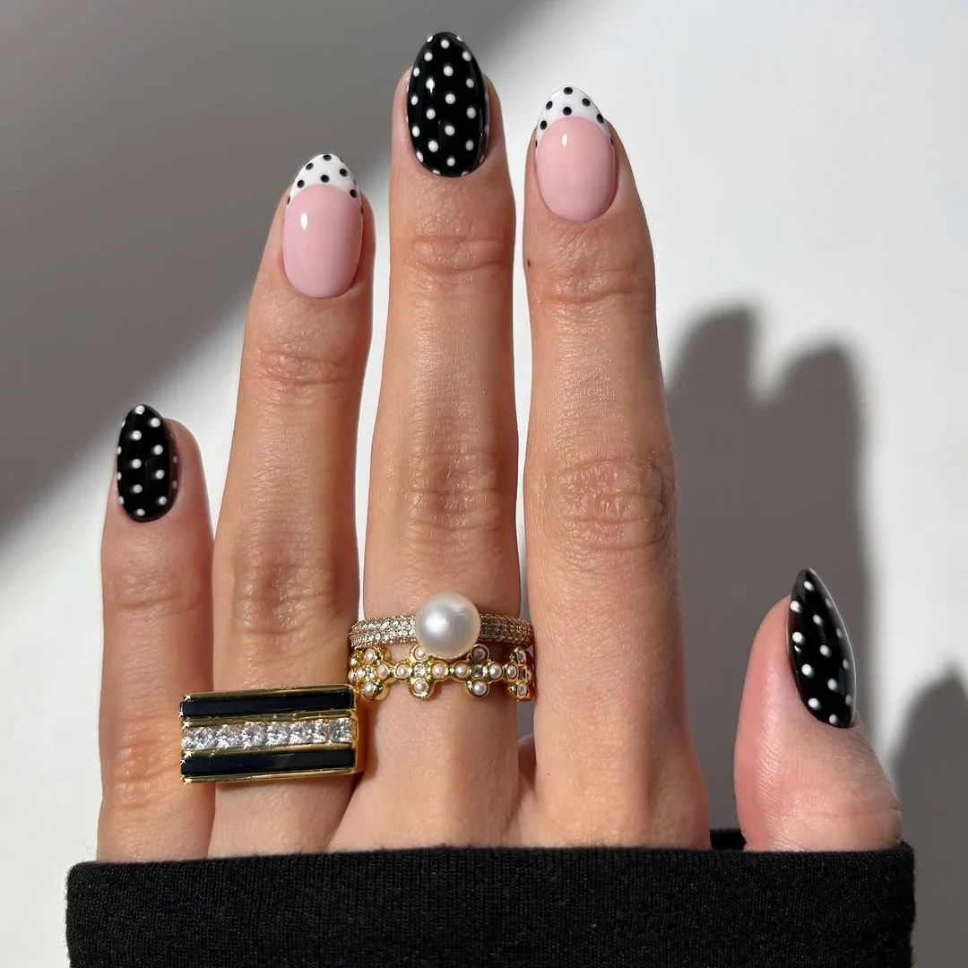 12 Polka Dot Nail Designs for Short Nails That Are Super Cute and Easy 2 Marnie's Polkadot Nails
